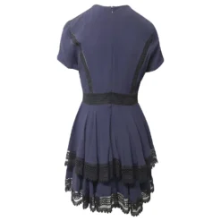 Maje Gestuftes Kleid Mit Spitze Und Volants Aus Marineblauer Viskose 11 Maje Gestuftes Kleid Mit Spitze Und Volants Aus Marineblauer Viskose -Deutschland Fem Leucht Verkaufs-Shop 608231 3