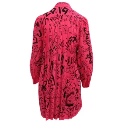 Langärmliges Babydoll-Kleid Mit Graffiti-Print Von Balenciaga Aus Rosafarbenem Polyester 9 Langärmliges Babydoll-Kleid Mit Graffiti-Print Von Balenciaga Aus Rosafarbenem Polyester -Deutschland Fem Leucht Verkaufs-Shop 617508 3