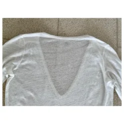 Majestic Gerades Tunika- Oder T-Shirt-Kleid 100% Ecru Leinen T.2 Creme -Deutschland Fem Leucht Verkaufs-Shop 625975 7