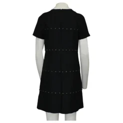 Tory Burch Kurzärmliges Schwarzes Kleid Mit Runden Nieten -Deutschland Fem Leucht Verkaufs-Shop 631667 3