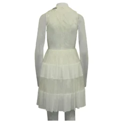 Sandro Ärmelloses Kleid Aus Elfenbeinfarbener Spitze Weiß Roh -Deutschland Fem Leucht Verkaufs-Shop 631776 3