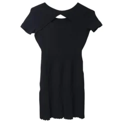 Sandro Paris Kleid Mit U-Ausschnitt Aus Schwarzer Viskose -Deutschland Fem Leucht Verkaufs-Shop 641226 4