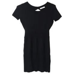 Sandro Paris Kleid Mit U-Ausschnitt Aus Schwarzer Viskose -Deutschland Fem Leucht Verkaufs-Shop 641226 5