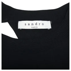 Sandro Paris Kleid Mit U-Ausschnitt Aus Schwarzer Viskose -Deutschland Fem Leucht Verkaufs-Shop 641226 7