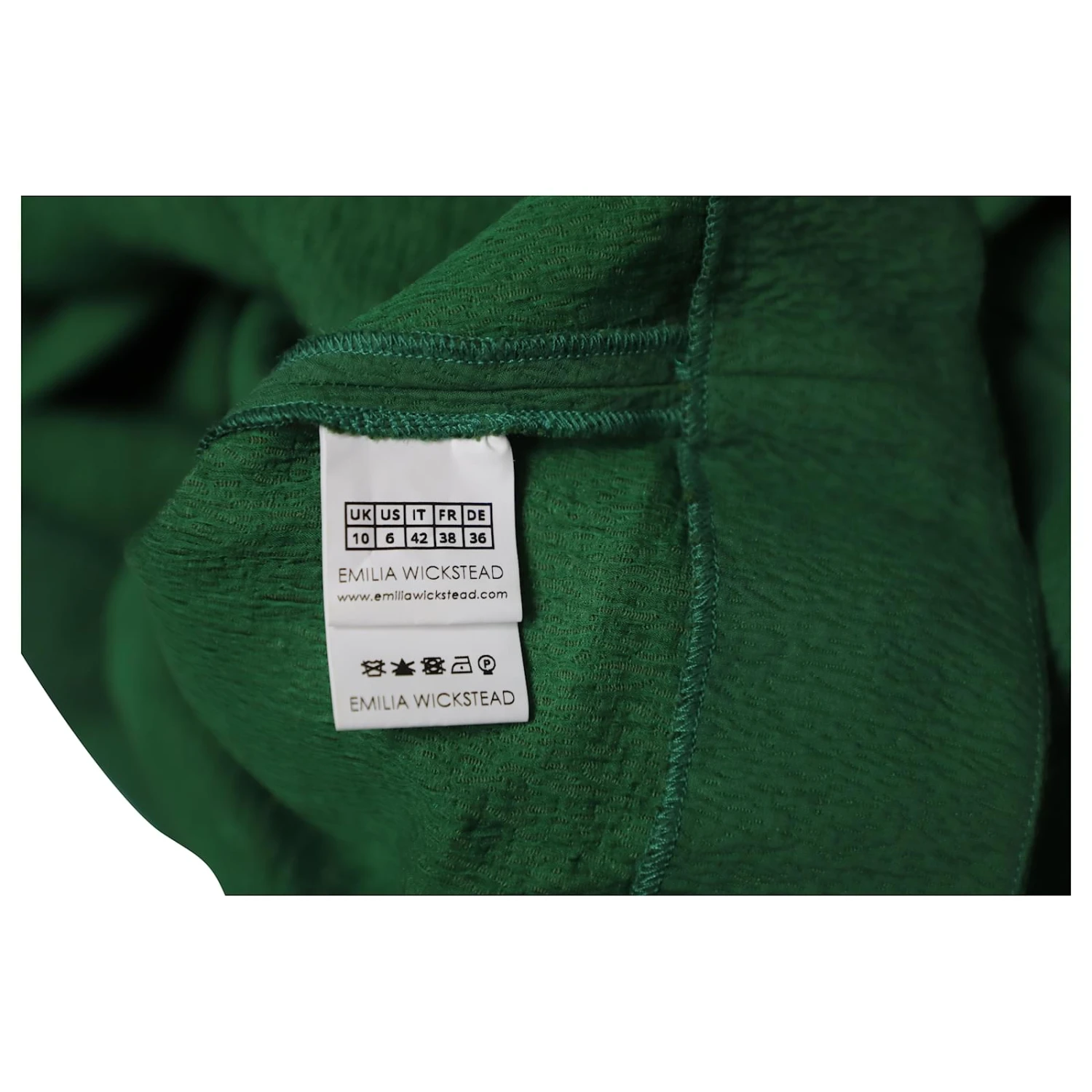 Autre Marque Emilia Wickstead Mimi Cloqué-Kleid Mit Cut-out In Grüner Viskose 8 Autre Marque Emilia Wickstead Mimi Cloqué-Kleid Mit Cut-out In Grüner Viskose – Bild 8