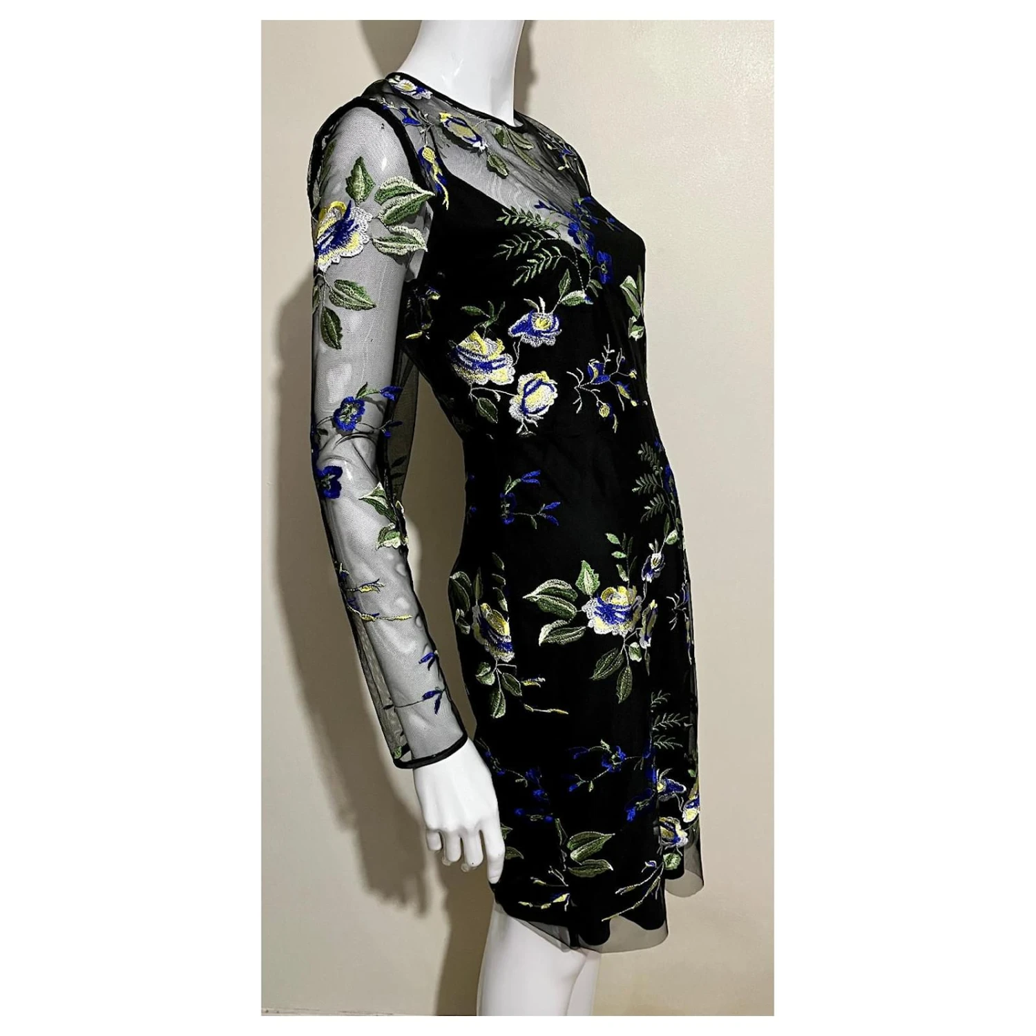 Diane Von Furstenberg Kleid Aus DvF-Spitze Mit Blumenmuster Schwarz Mehrfarben 2 Diane Von Furstenberg Kleid Aus DvF-Spitze Mit Blumenmuster Schwarz Mehrfarben – Bild 2