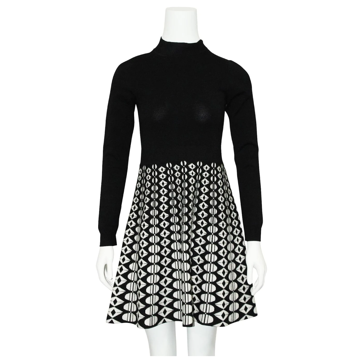 Karen Millen Stehkragen, Schwarz-weißes Kleid 2 Karen Millen Stehkragen, Schwarz-weißes Kleid – Bild 2