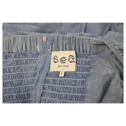 Sea New York Gerafftes Kleid Mit Puffärmeln Aus Hellblauer Baumwolle -Deutschland Fem Leucht Verkaufs-Shop 690691 4