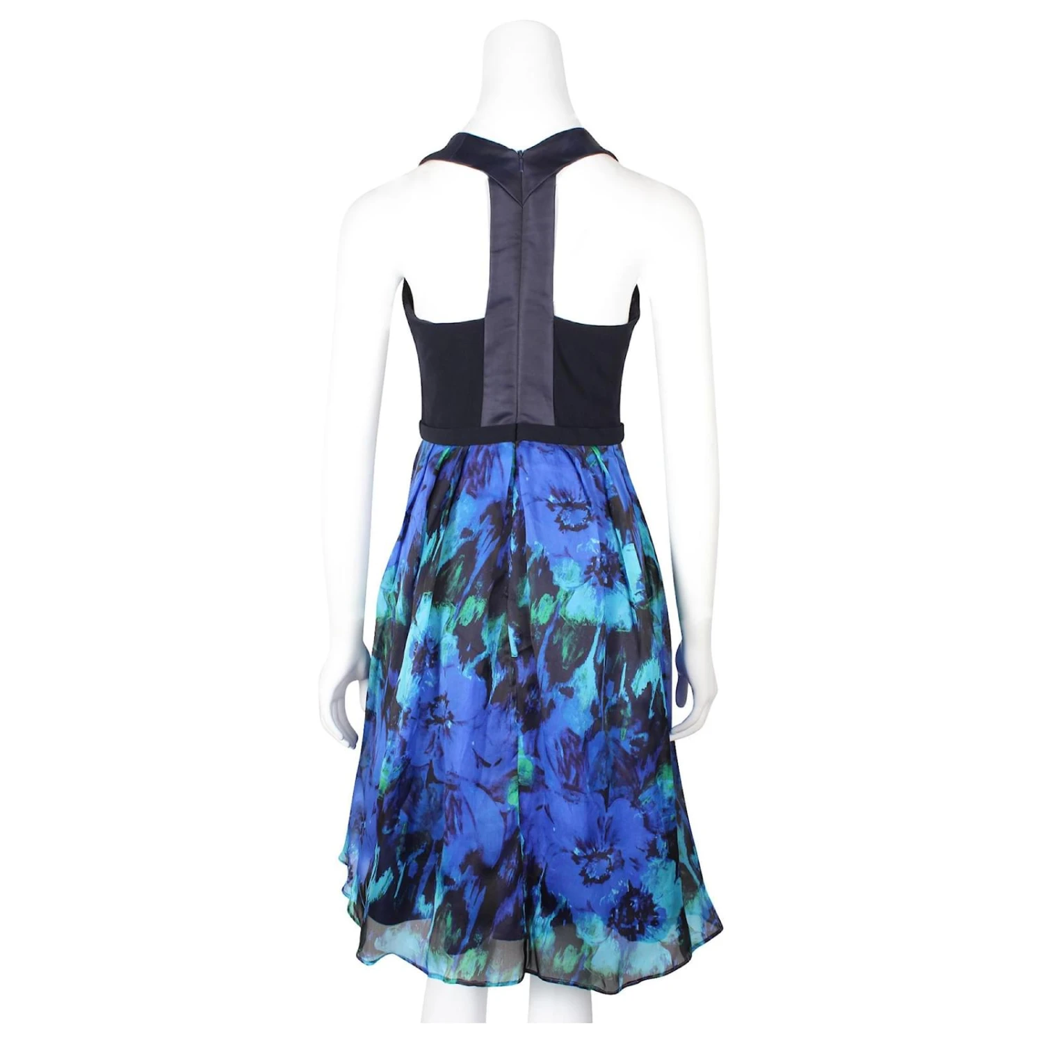 Autre Marque Marineblaues Fließendes Kleid 3 Autre Marque Marineblaues Fließendes Kleid – Bild 3