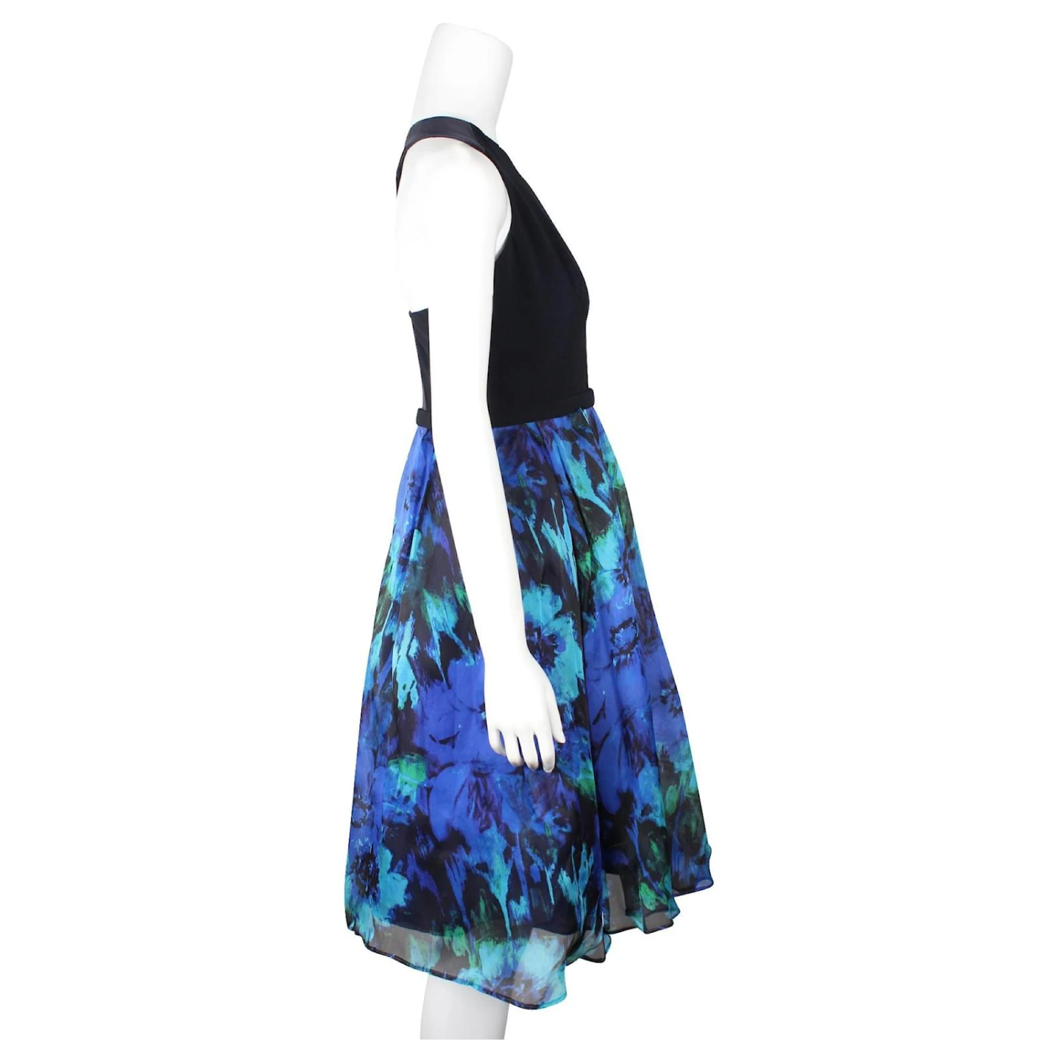 Autre Marque Marineblaues Fließendes Kleid 4 Autre Marque Marineblaues Fließendes Kleid – Bild 4