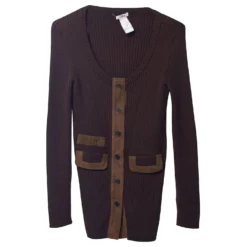 Chloé Chloe Cardigan-Kleid Aus Brauner Wolle -Deutschland Fem Leucht Verkaufs-Shop 730451 4