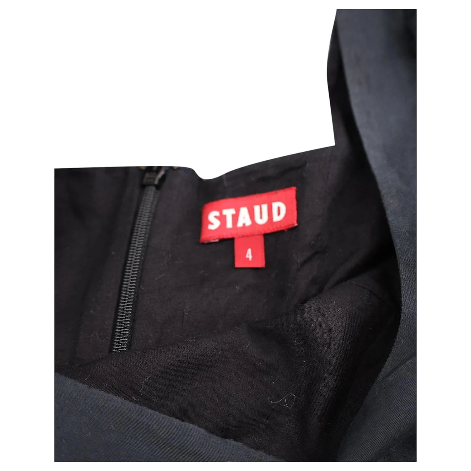 Staud Puff Sleeve Fit And Flare Kleid Aus Schwarzer Baumwolle 4 Staud Puff Sleeve Fit And Flare Kleid Aus Schwarzer Baumwolle – Bild 4