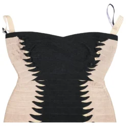 Herve Leger Zahra Trägerloses Kleid In Schwarzem Viskose Mehrfarben -Deutschland Fem Leucht Verkaufs-Shop 776913 3