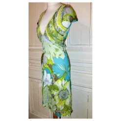 ANTIK BATIK KLEID KLEID COCKTAIL SEIDE STEINE QUASTEN CRENOLINE TL OR 36/38 Grün -Deutschland Fem Leucht Verkaufs-Shop 780187 3