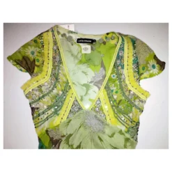 ANTIK BATIK KLEID KLEID COCKTAIL SEIDE STEINE QUASTEN CRENOLINE TL OR 36/38 Grün -Deutschland Fem Leucht Verkaufs-Shop 780187 5