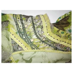 ANTIK BATIK KLEID KLEID COCKTAIL SEIDE STEINE QUASTEN CRENOLINE TL OR 36/38 Grün -Deutschland Fem Leucht Verkaufs-Shop 780187 8