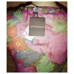 ANTIK BATIK KLEID KLEID PALM BEACH SEIDE STEINE QUASTEN CRENOLINE TS 36 Pink -Deutschland Fem Leucht Verkaufs-Shop 780188 10