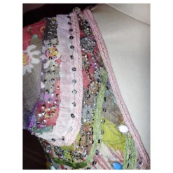 ANTIK BATIK KLEID KLEID PALM BEACH SEIDE STEINE QUASTEN CRENOLINE TS 36 Pink -Deutschland Fem Leucht Verkaufs-Shop 780188 6