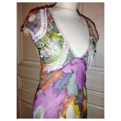 ANTIK BATIK KLEID KLEID PALM BEACH SEIDE STEINE QUASTEN CRENOLINE TS 36 Pink -Deutschland Fem Leucht Verkaufs-Shop 780188 8