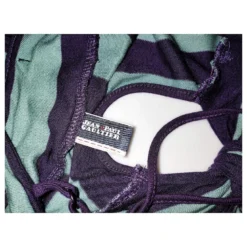 Jean Paul Gaultier GAULTIER KLEID KLEID COUTURE BAYADERE WECHSELNDER AUSSCHNITT RÜCKENKREUZUNG T 38 Pflaume -Deutschland Fem Leucht Verkaufs-Shop 780190 3