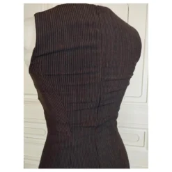 KENZO KLEID COUTURE COCKTAIL ABEND SCHOKOLADE BAYADERE BOW T 34/36 Dunkelbraun -Deutschland Fem Leucht Verkaufs-Shop 785708 7