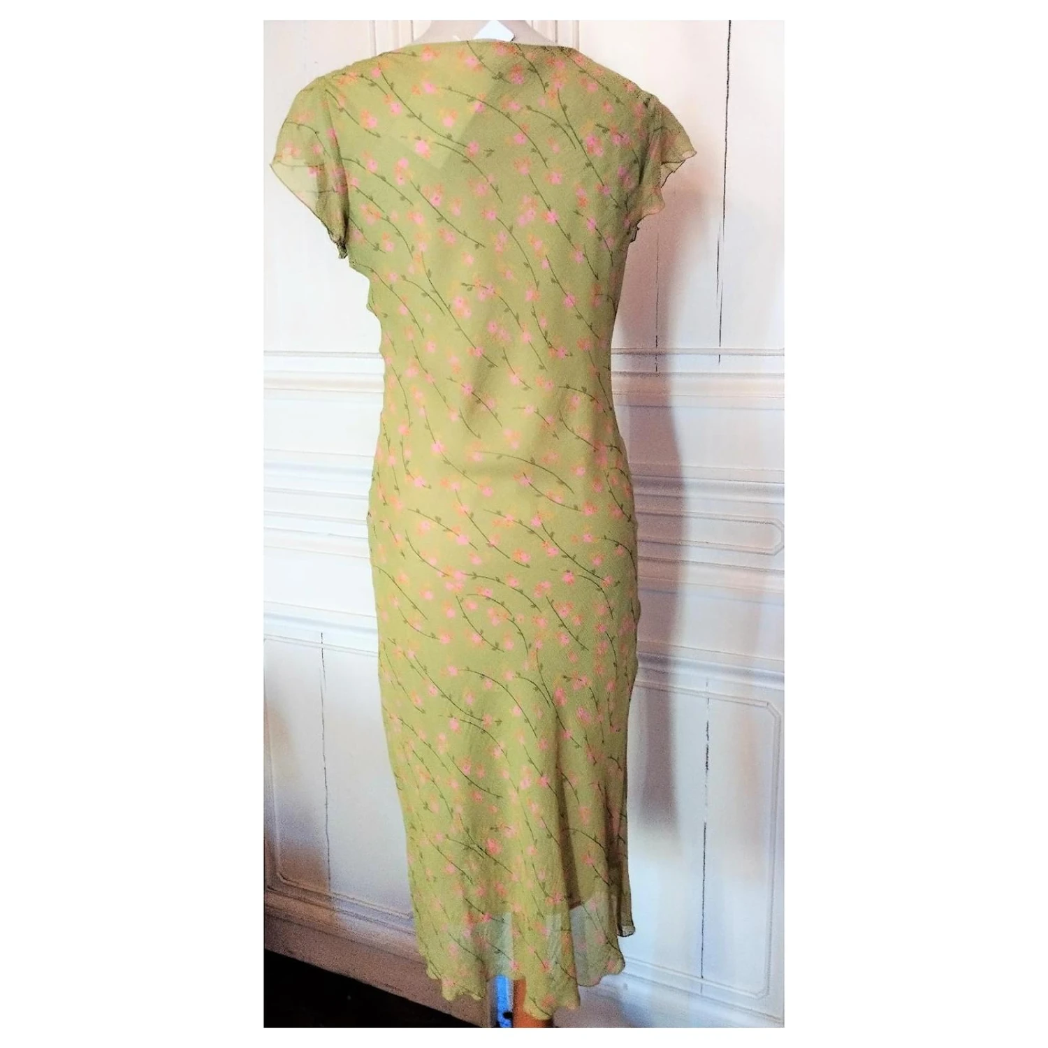 VANESSA BRUNO KLEID KLEID COCKTAIL SEIDE APFEL ABEND T 36/40 Hellgrün 2 VANESSA BRUNO KLEID KLEID COCKTAIL SEIDE APFEL ABEND T 36/40 Hellgrün – Bild 2