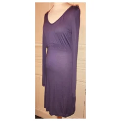 CALVIN KLEIN KLEID BAUMWOLLE SEIDE PFLAUME SIGNIERTE PAMPILLEN SPITZEN KLEID TM ODER 38/40 Lila -Deutschland Fem Leucht Verkaufs-Shop 792531 5