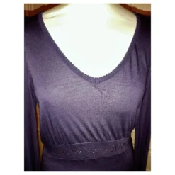 CALVIN KLEIN KLEID BAUMWOLLE SEIDE PFLAUME SIGNIERTE PAMPILLEN SPITZEN KLEID TM ODER 38/40 Lila -Deutschland Fem Leucht Verkaufs-Shop 792531 6