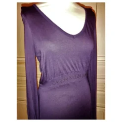 CALVIN KLEIN KLEID BAUMWOLLE SEIDE PFLAUME SIGNIERTE PAMPILLEN SPITZEN KLEID TM ODER 38/40 Lila -Deutschland Fem Leucht Verkaufs-Shop 792531 8