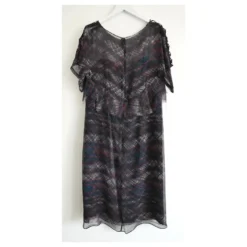 Rachel Comey Kariertes Chiffon-Kleid Braun Schwarz -Deutschland Fem Leucht Verkaufs-Shop 800881 4