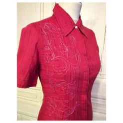 ANTIK BATIK KLEID FOLK KLEID BAYADERE BESTICKTES HEMD TS ODER T36/38 Rot -Deutschland Fem Leucht Verkaufs-Shop 801778 6