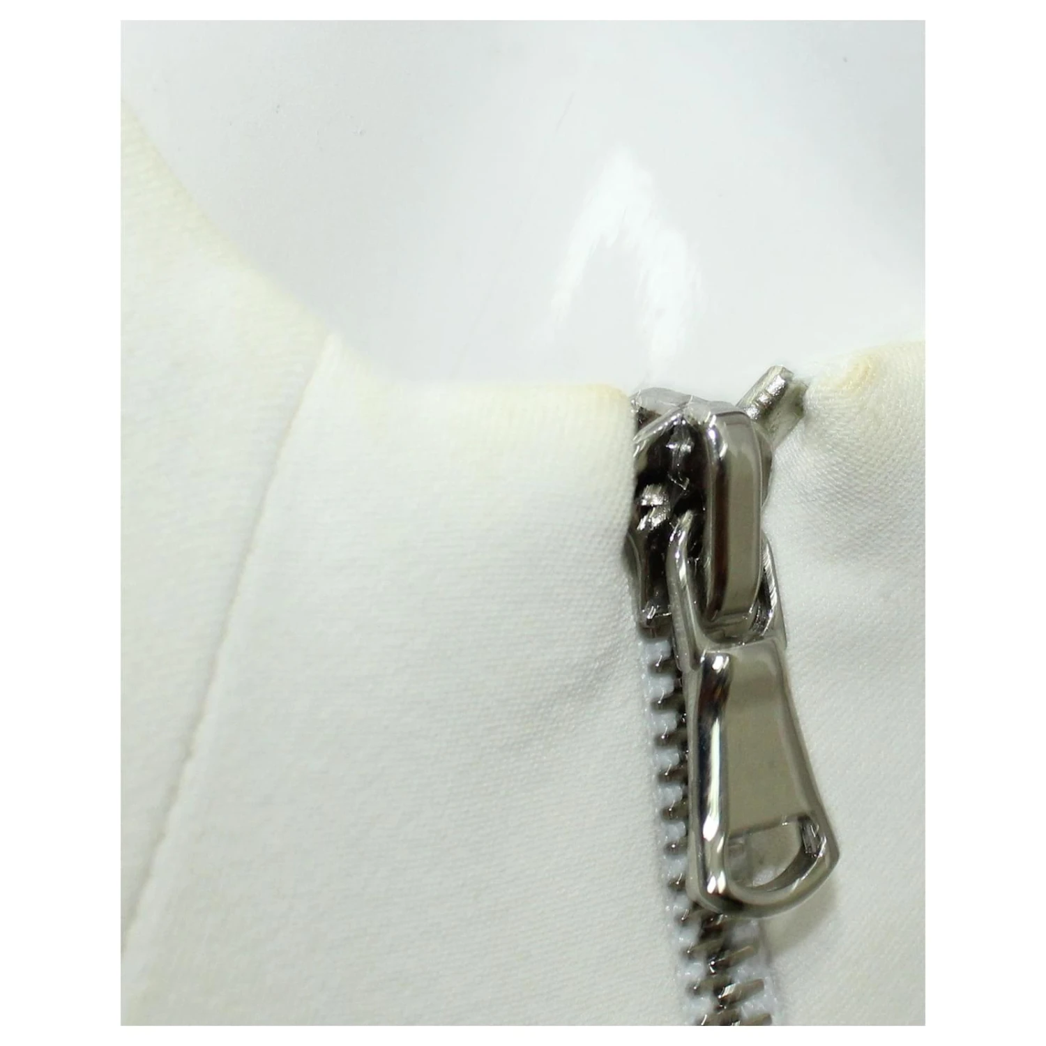 Autre Marque Elfenbeinfarbenes Kleid Mit Lederverzierungen Weiß Roh 6 Autre Marque Elfenbeinfarbenes Kleid Mit Lederverzierungen Weiß Roh – Bild 6