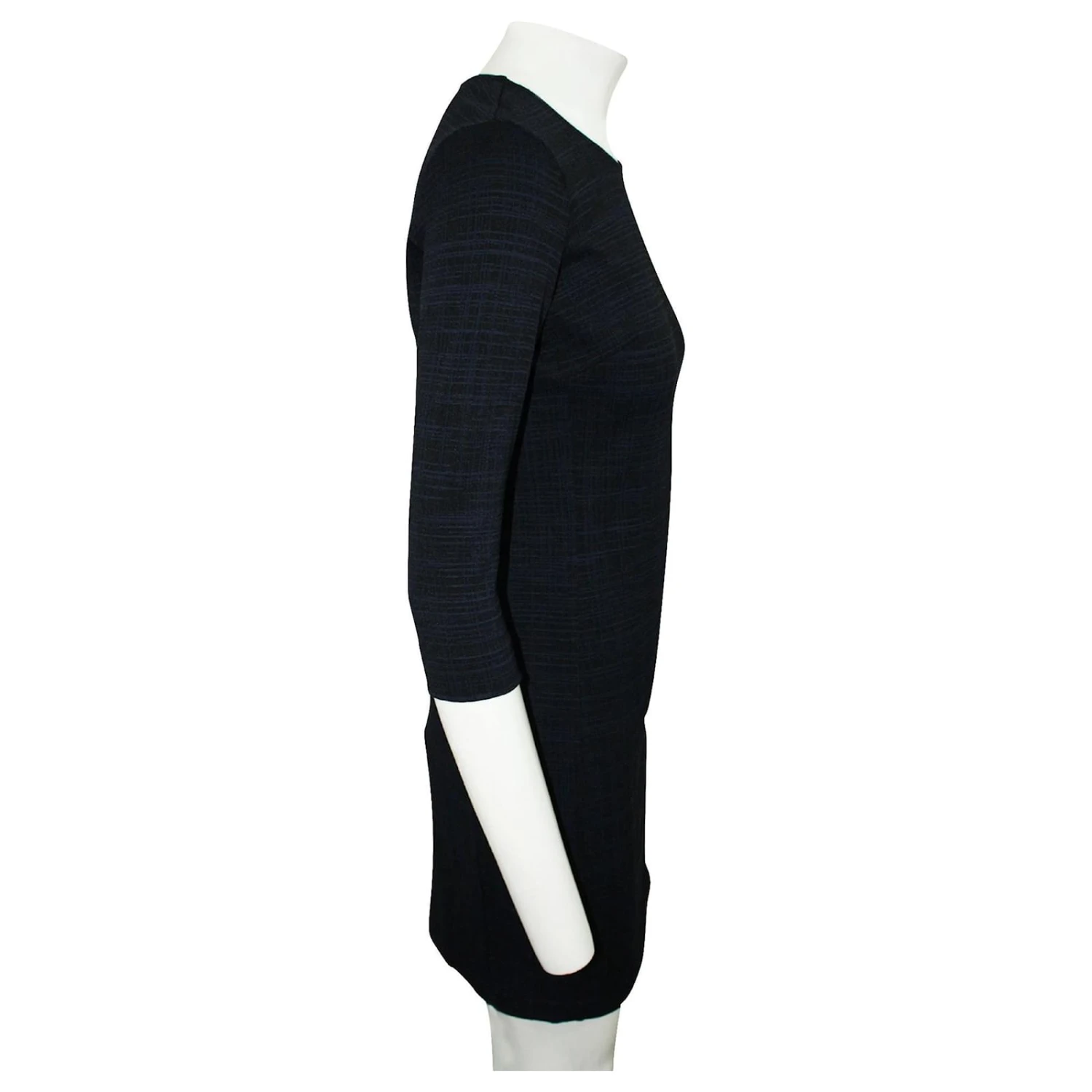 Theory Schmal Geschnittenes Marineblaues Kleid 4 Theory Schmal Geschnittenes Marineblaues Kleid – Bild 4