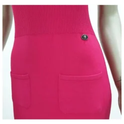 Chanel 2010 Rosa Strick-Midi-Pullover-Kleid Pink 11 Chanel 2010 Rosa Strick-Midi-Pullover-Kleid Pink -Deutschland Fem Leucht Verkaufs-Shop 807488 4