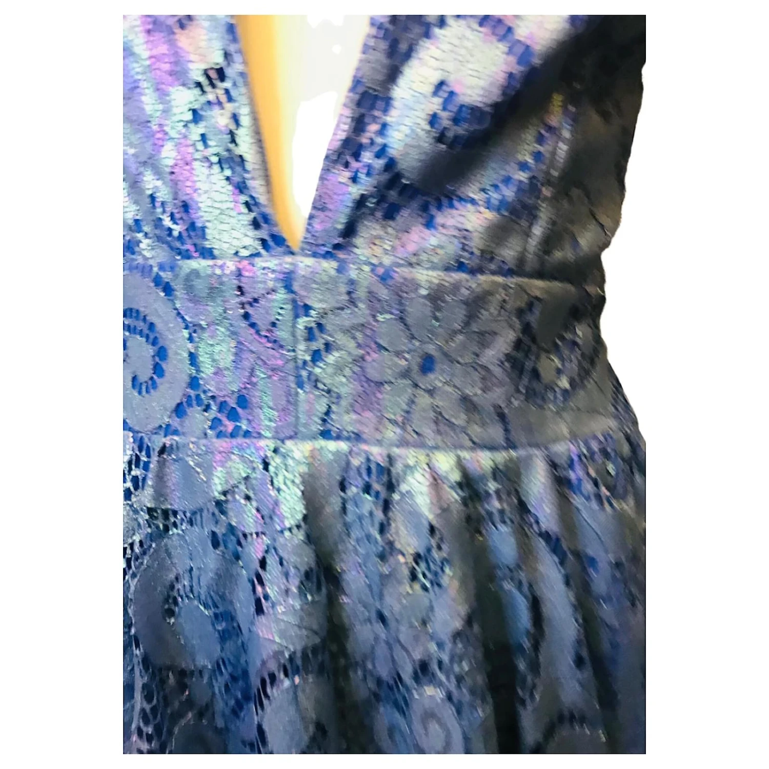 Autre Marque Alkoholisches Guipure-Kleid Blau 2 Autre Marque Alkoholisches Guipure-Kleid Blau – Bild 2