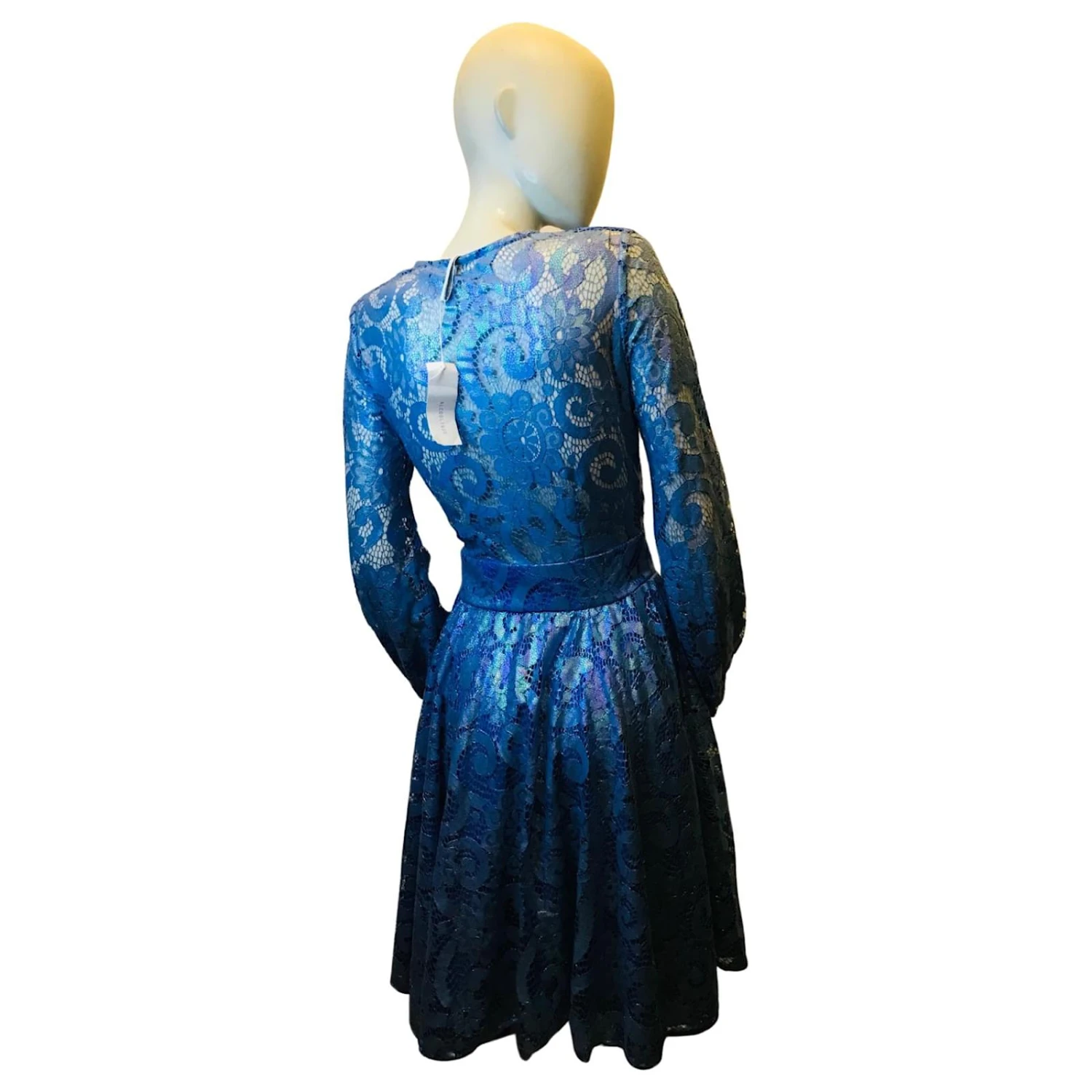 Autre Marque Alkoholisches Guipure-Kleid Blau 4 Autre Marque Alkoholisches Guipure-Kleid Blau – Bild 4