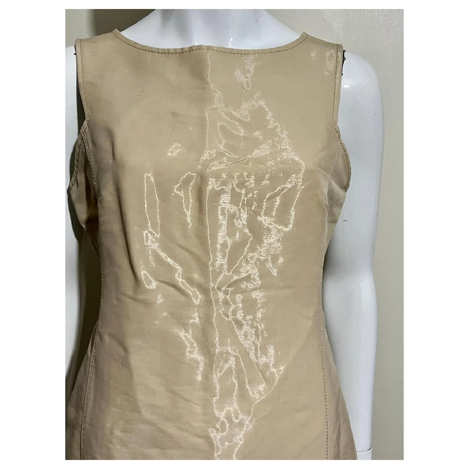 Alberta Ferretti Kleid Aus Wollmischung Mit Metallic-Schimmer Beige Golden 2 Alberta Ferretti Kleid Aus Wollmischung Mit Metallic-Schimmer Beige Golden – Bild 2