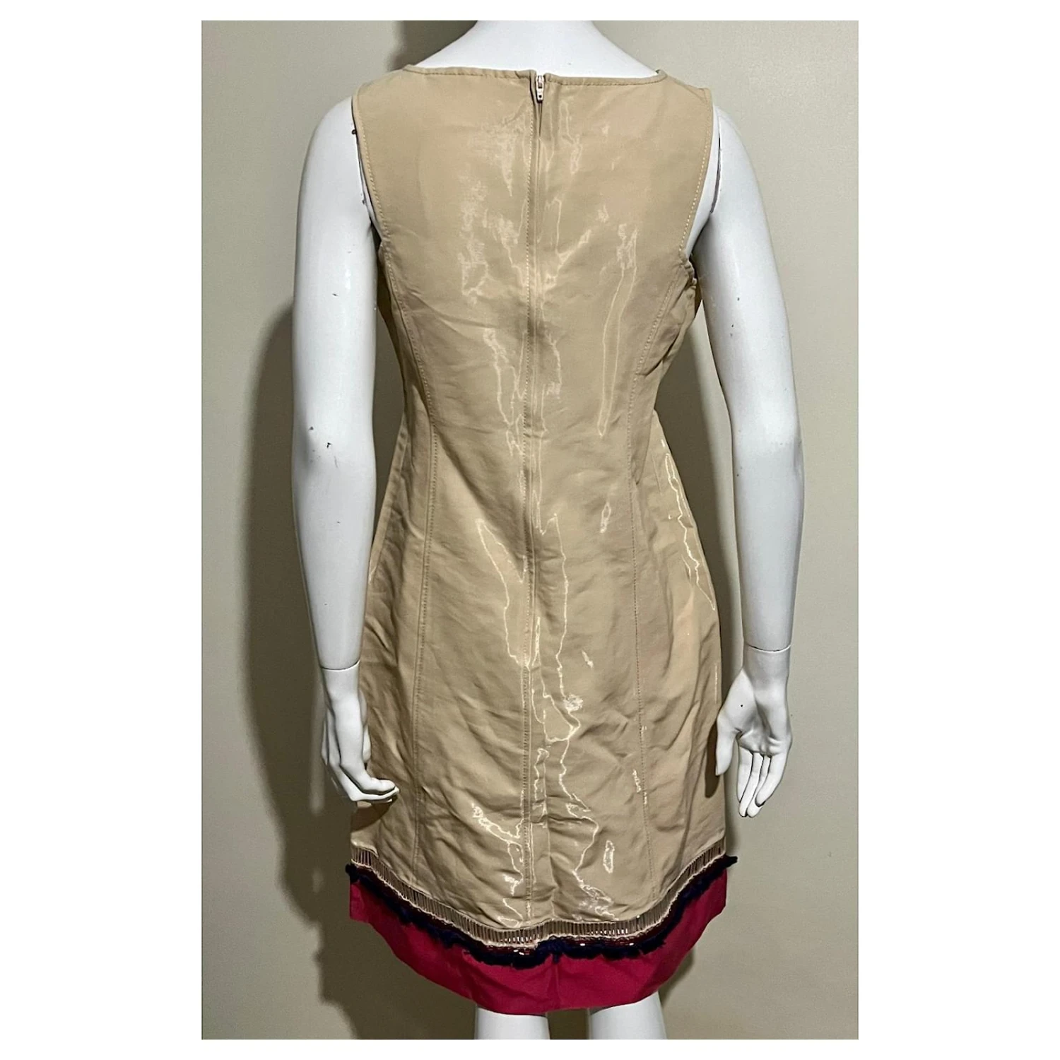 Alberta Ferretti Kleid Aus Wollmischung Mit Metallic-Schimmer Beige Golden 5 Alberta Ferretti Kleid Aus Wollmischung Mit Metallic-Schimmer Beige Golden – Bild 5