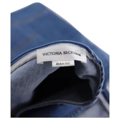 Victoria Beckham T-Shirt-Kleid Mit Tiefem V Aus Blauer Baumwolle -Deutschland Fem Leucht Verkaufs-Shop 860439 4