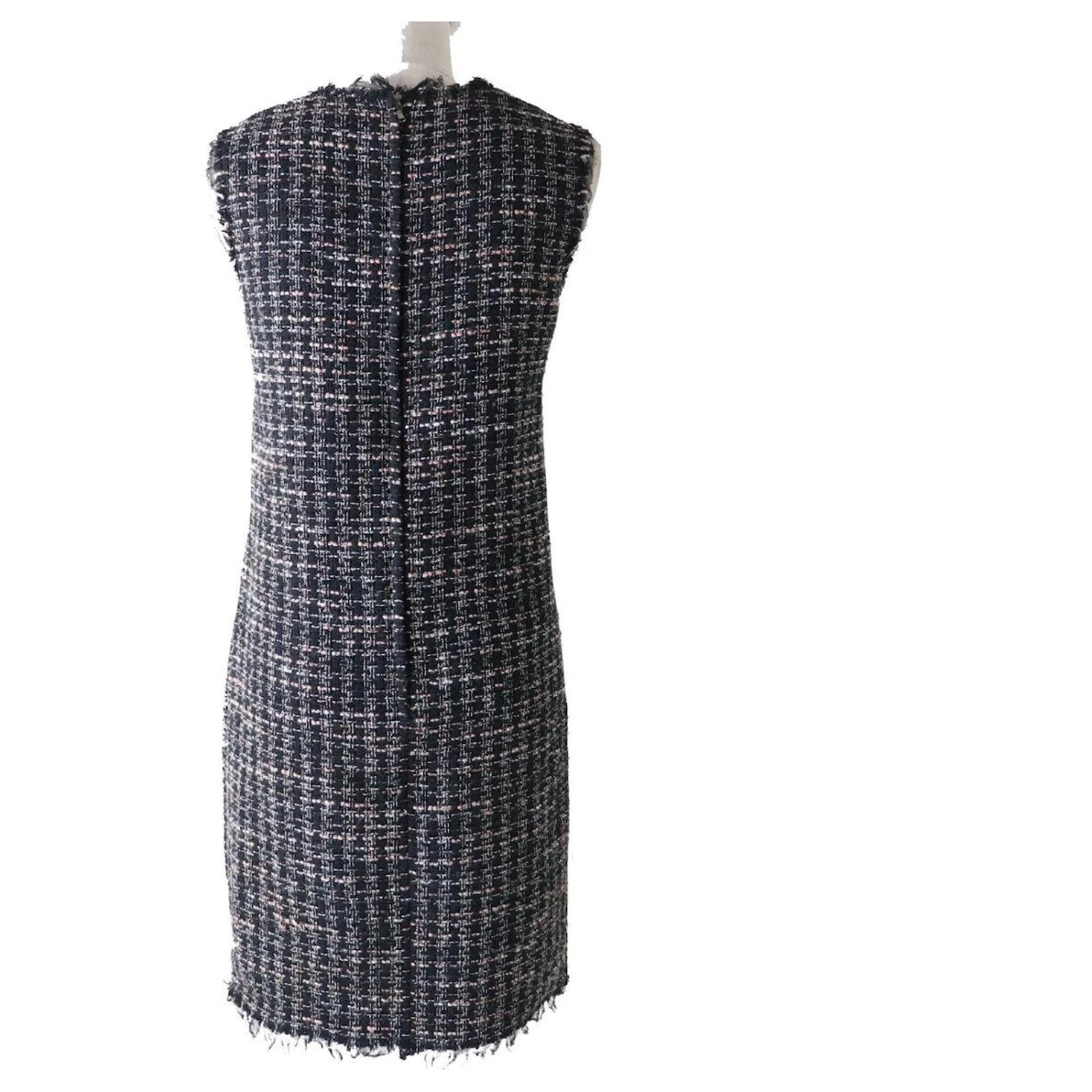 *Ärmelloses Kleid Aus Dolce & Gabbana Tweed Schwarz Pink Weiß 2 *Ärmelloses Kleid Aus Dolce & Gabbana Tweed Schwarz Pink Weiß – Bild 2