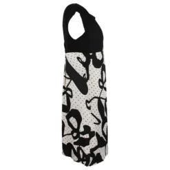 Diane Von Furstenberg Kurzärmliges, Abstraktes Kleid Aus Schwarzer Seide -Deutschland Fem Leucht Verkaufs-Shop 863455 3