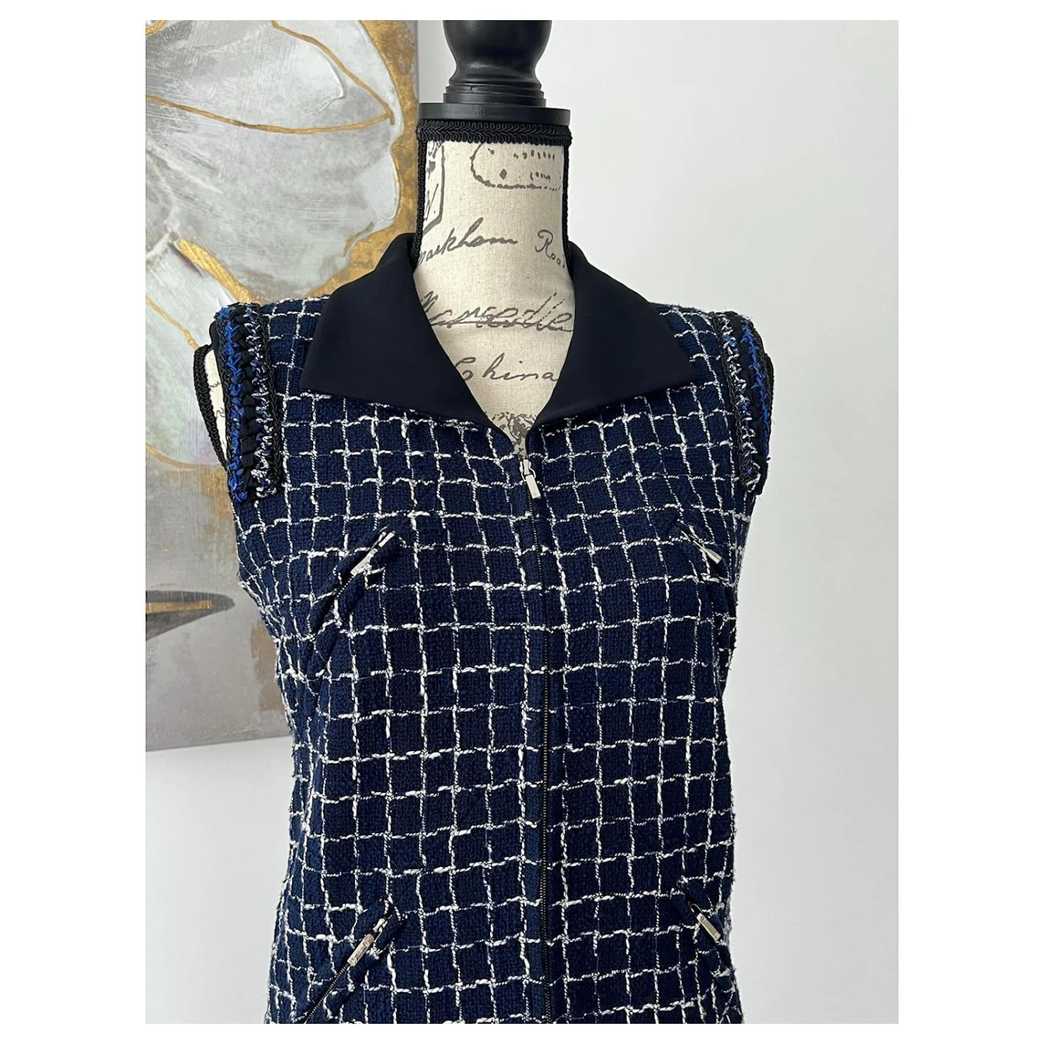 Chanel, 8,7K$ Lesage Tweed-Kleid Blau 9 Chanel, 8,7K$ Lesage Tweed-Kleid Blau – Bild 9