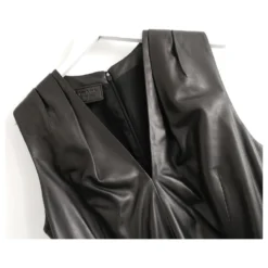 Prada PF15 Schwarzes Kleid Mit Ledergürtel 10 Prada PF15 Schwarzes Kleid Mit Ledergürtel -Deutschland Fem Leucht Verkaufs-Shop 879976 3