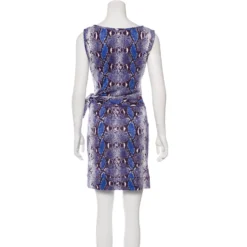 Diane Von Furstenberg Neues Della Kleid In Python Pop Medium Blue Iris Schwarz Weiß Lila -Deutschland Fem Leucht Verkaufs-Shop 89449 4
