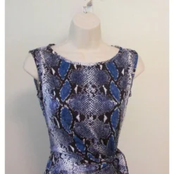 Diane Von Furstenberg Neues Della Kleid In Python Pop Medium Blue Iris Schwarz Weiß Lila -Deutschland Fem Leucht Verkaufs-Shop 89449 7