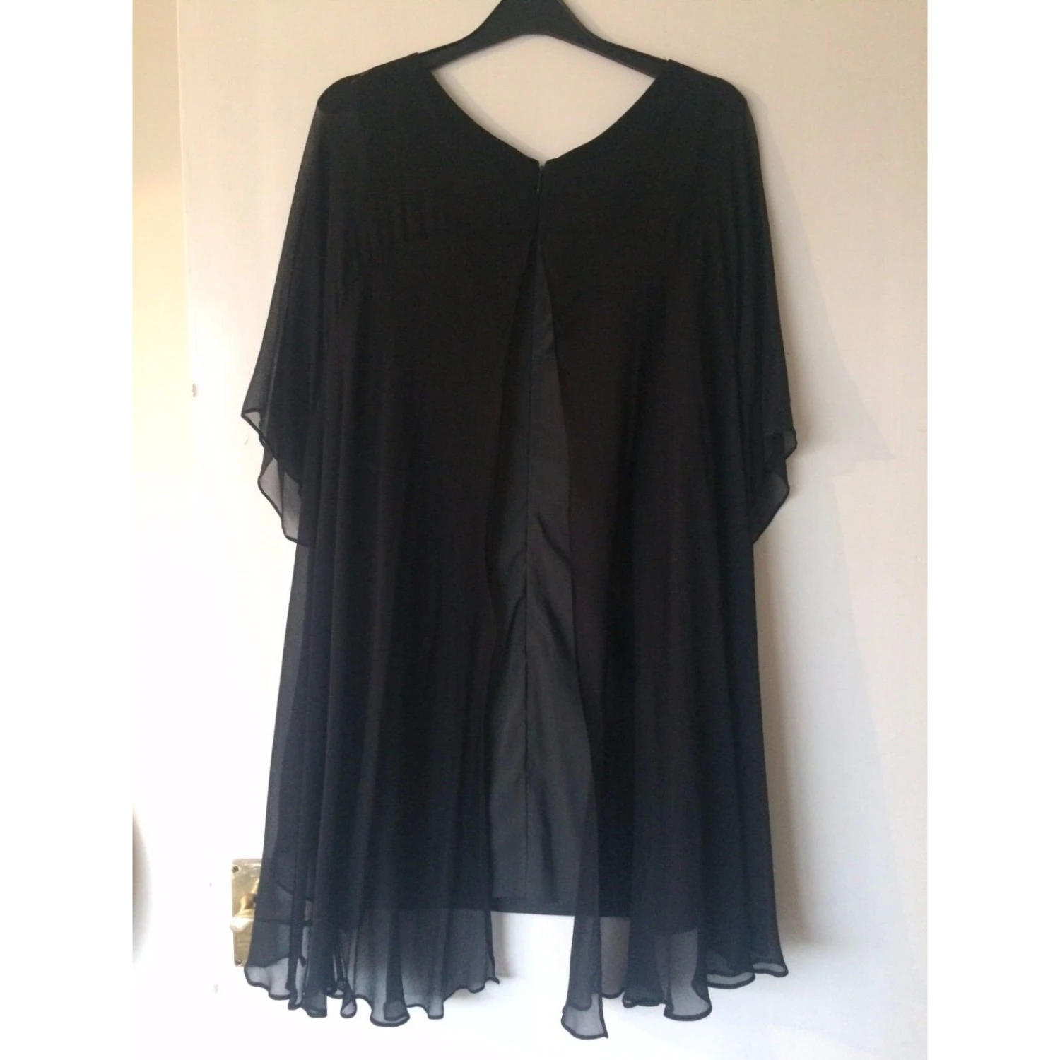 Autre Marque Dalmy Fishu Kleid Schwarz Anthrazitgrau 3 Autre Marque Dalmy Fishu Kleid Schwarz Anthrazitgrau – Bild 3