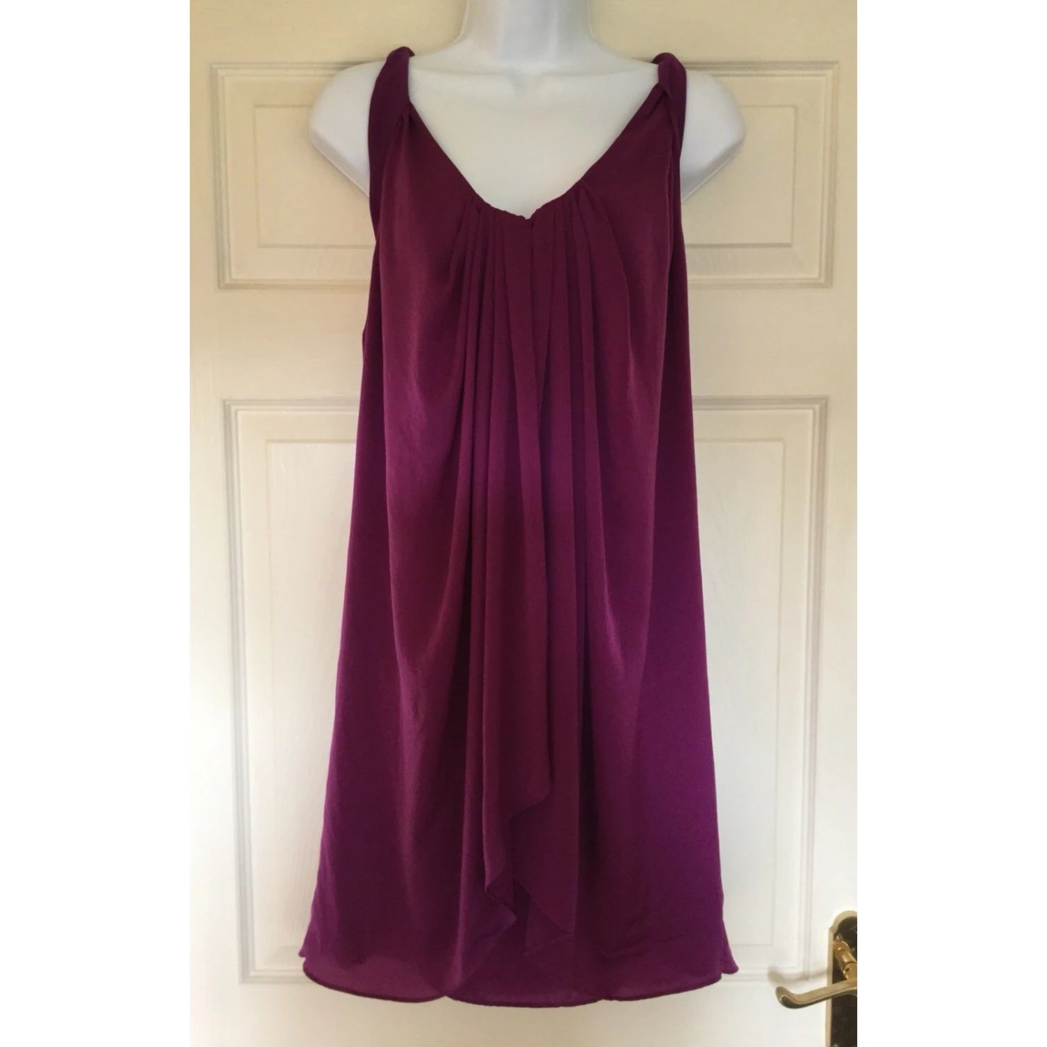 Diane Von Furstenberg Lila Kleid Mit Schößchen Fuschia 4 Diane Von Furstenberg Lila Kleid Mit Schößchen Fuschia – Bild 4