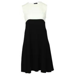 Joseph Ärmelloses Colorblock-Kleid Aus Schwarzem Crêpe