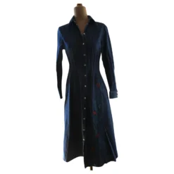 Armand Ventilo Jeans Kleid, Bestickt, Taille 36. Marineblau