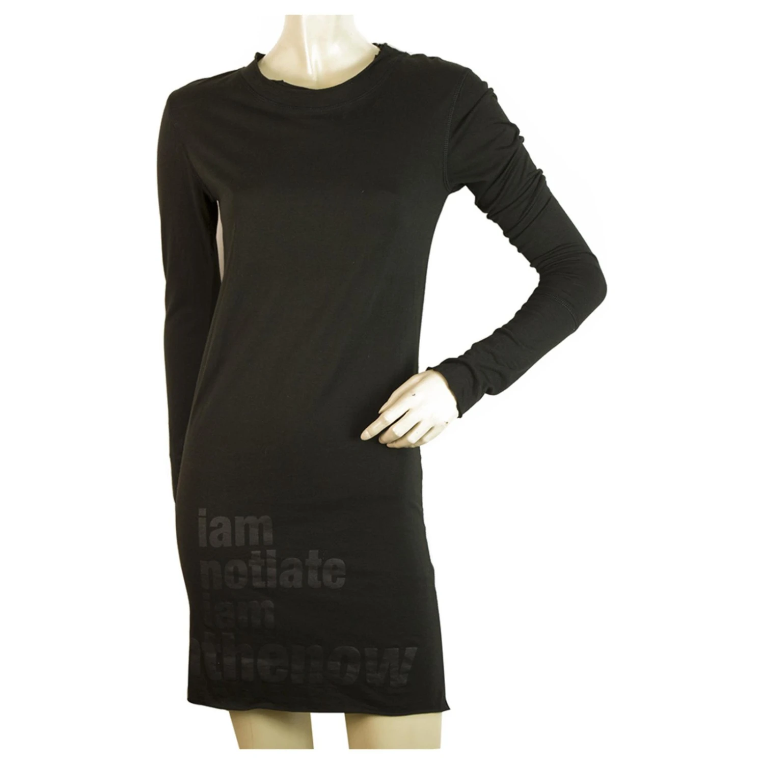 Autre Marque Barbara I Gongini Schwarz Langarm Modal Kleid Aus Baumwolle In Mini-Länge 1 Autre Marque Barbara I Gongini Schwarz Langarm Modal Kleid Aus Baumwolle In Mini-Länge